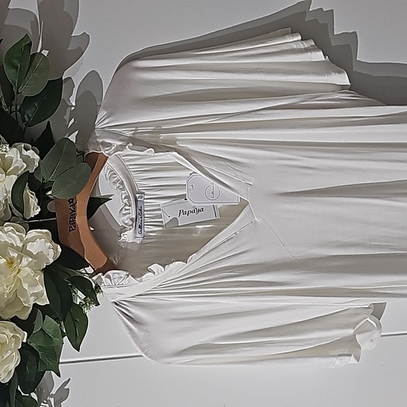 Culture Code Women's White Ruffled Neck Blouse Top Size XL - Picture 1 of 6